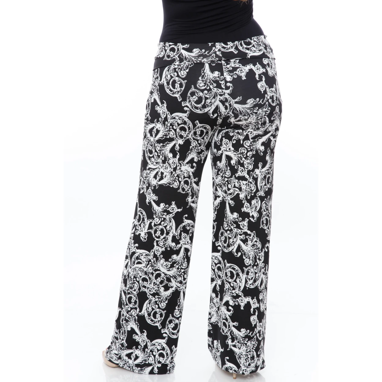 Брюки-Палаццо с принтом большого размера | Женская одежда