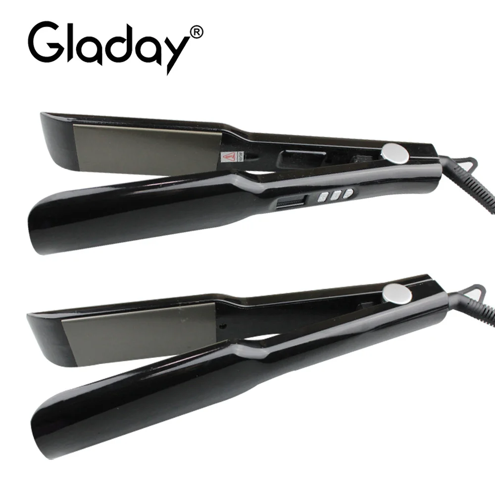 Профессиональный выпрямитель волос Gladay с ЖК дисплеем нанотитановый для