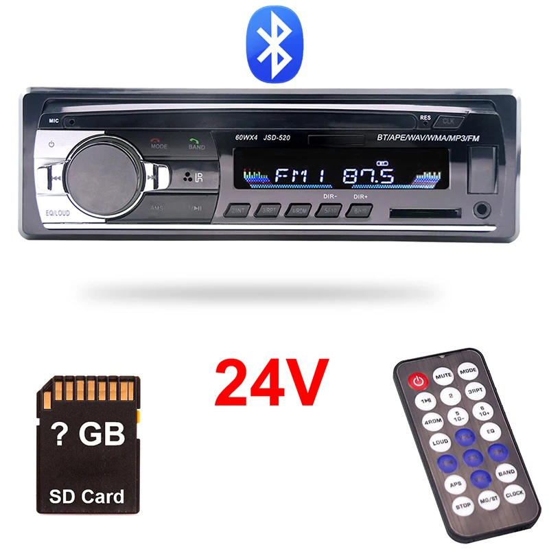 24 v грузовик радио автомобилей автобусов автомобильная стереосистема Bluetooth Mp3