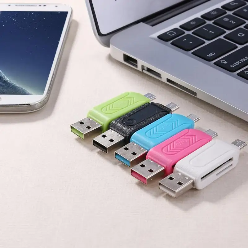 USB2.0 Micro USB OTG кард ридер для TF SD Memery адаптер ПК мобильного телефона ноутбука