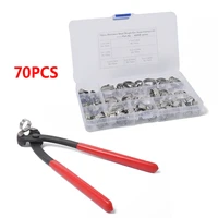 70pcs single ear hose clamp and tool set stainless steel clamp pliers ear clamp pincer