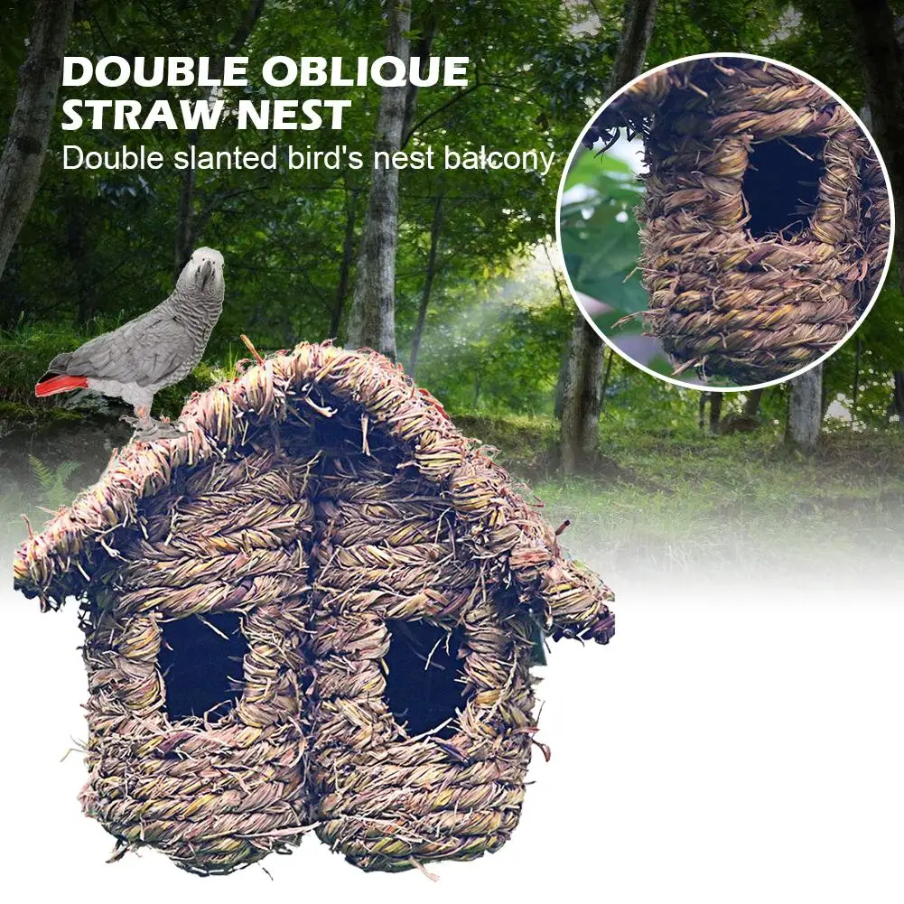 Птичий домик двойная наклонная крыша соломенная трава плетеная устойчивая к