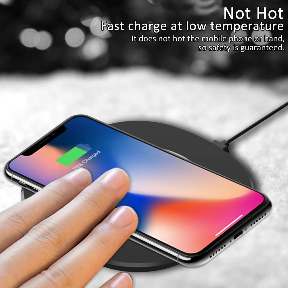 Беспроводное зарядное устройство Qi для iPhone X 8 видимая 7 5 Вт быстрая Беспроводная