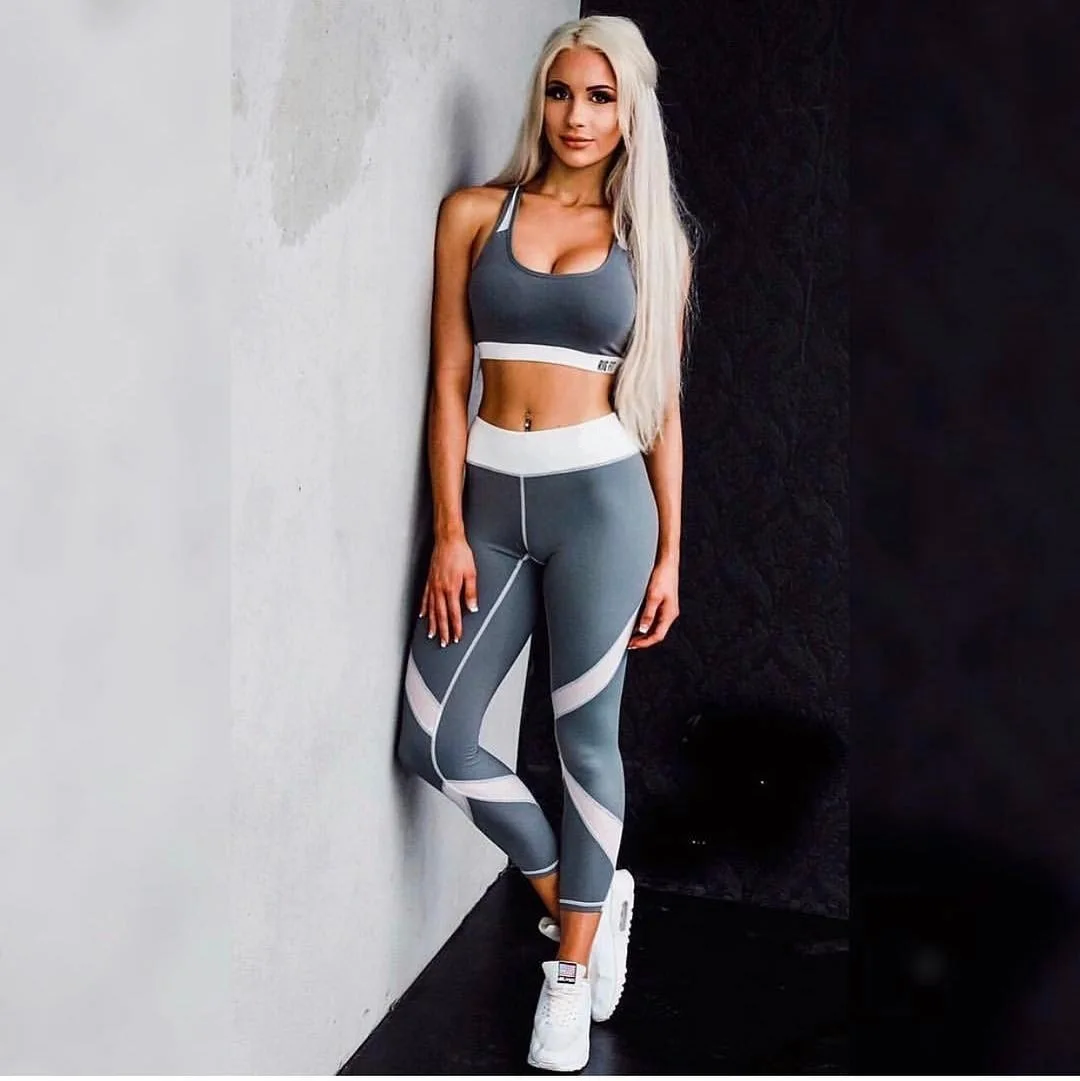 Хит продаж плюс размер леггинсы для фитнеса высокая талия тонкие лоскутные