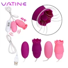 Вибраторы для языка ватина, 11 режимов, USB, вибрирующее яйцо, лизание полости рта, Стимулятор клитора, точки G, интимные игрушки для женщин, женская мастурбация