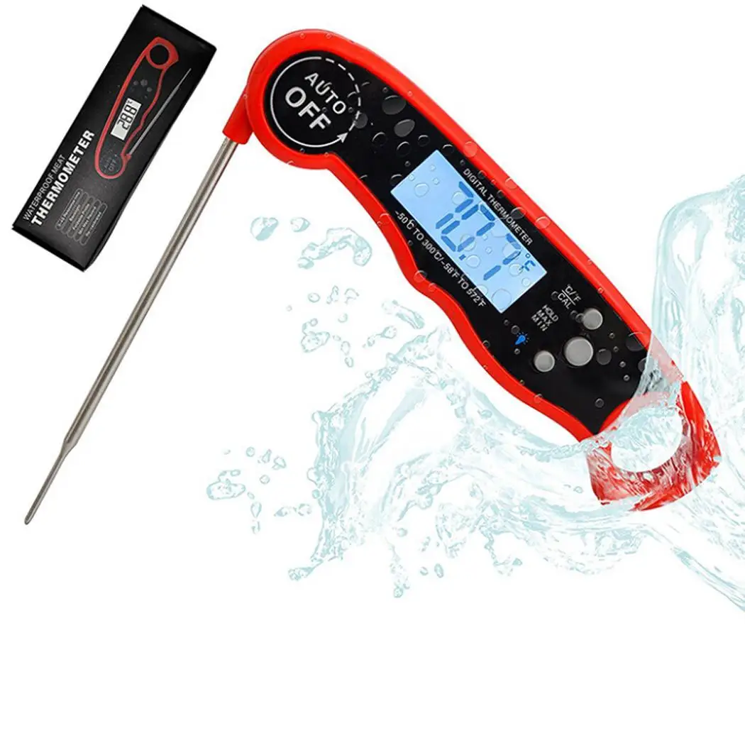 0 Stainless Cooking 3 ABS Thermometer 4s Probe Steel Foldable 1inch Barbecue Read Instant 2F 1C 5mm Food | Дом и сад