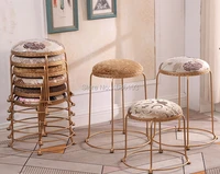 2pieceslot european gold stool leg stainless steel round dining chair nordic kitchen chair restaurant design chair
