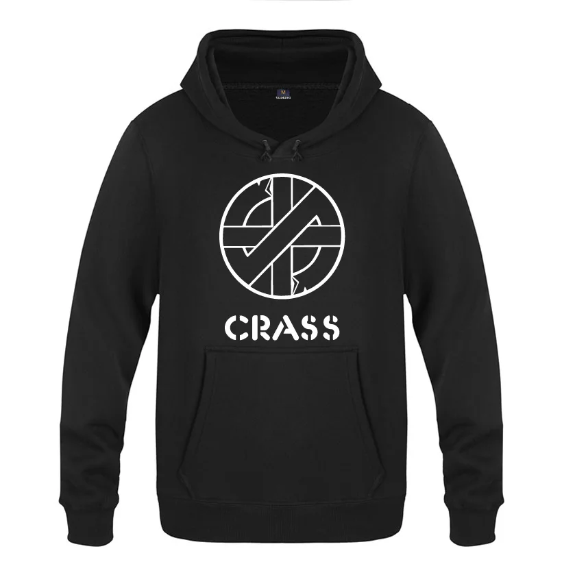 Crass Music толстовки для мужчин 2018 Мужской Пуловер Флисовые Толстовки с капюшоном |