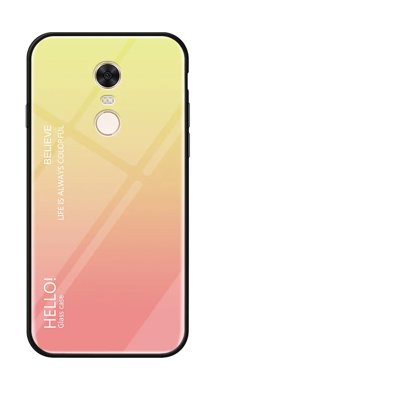 Градиентный чехол из закаленного стекла для телефона Xiaomi Redmi Note 6 Pro 4X 5 plus 5A 6A S2