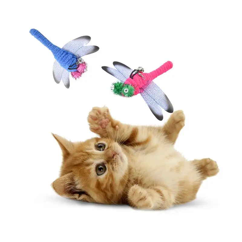 Кошка игрушка стрекоза форма для кошек Забавный дразнит кошка котенок прыжки