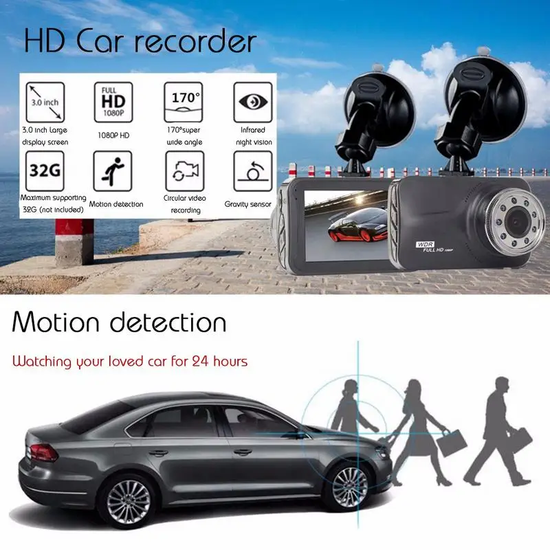 Мини камера автомобиль установлен DVR Автомобильный регистратор HD 170 широкий