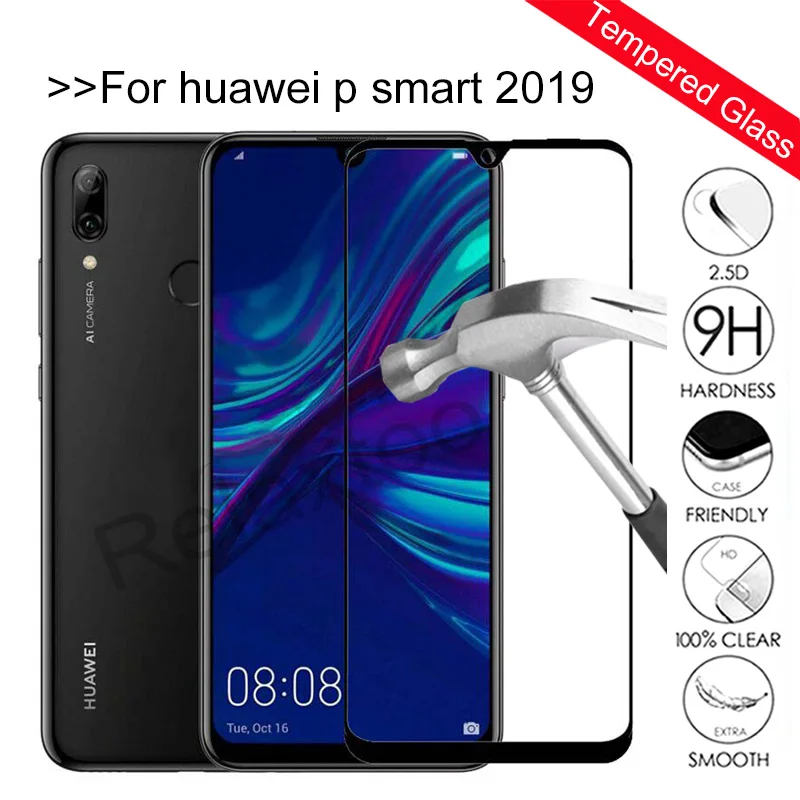 Закаленное стекло с полным покрытием для Huawei P Smart 2019 защита экрана PSmart защитная