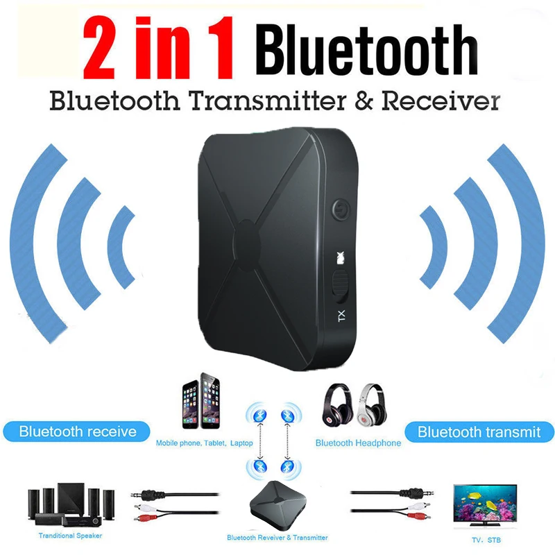 2 в 1 беспроводной Bluetooth аудио передатчик приемник стерео музыкальный адаптер с 3 5