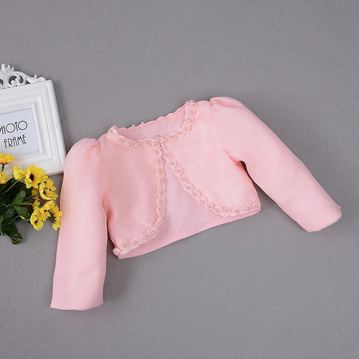 Новое поступление модный детский болеро с цветами для девочек короткая куртка на