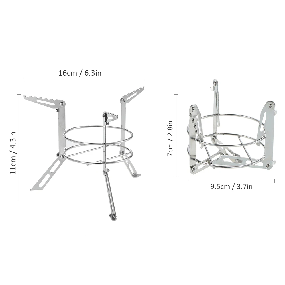 Портативная спиртовая плита Складная из нержавеющей стали для кемпинга стойка