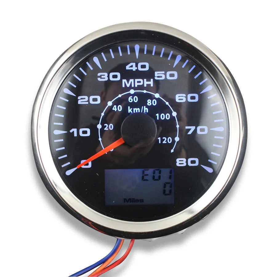 

1pc 85mm GPS speedometer 8 Colors Backlight 0-80MPH LCD speed odometers 0-120km/h speed mileometers trip gauge cog for car