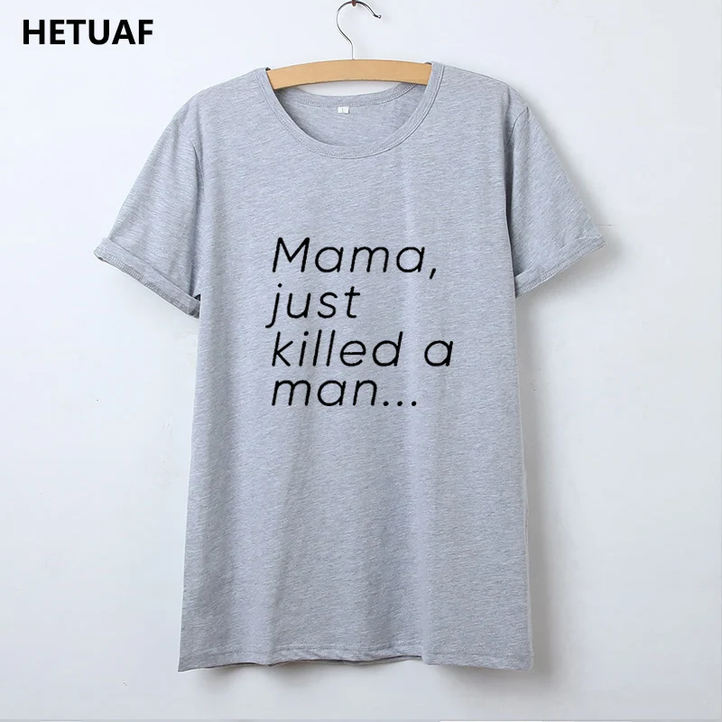 HETUAF забавная Футболка с принтом для женщин I Love Mama просто убило в стиле панк-рок