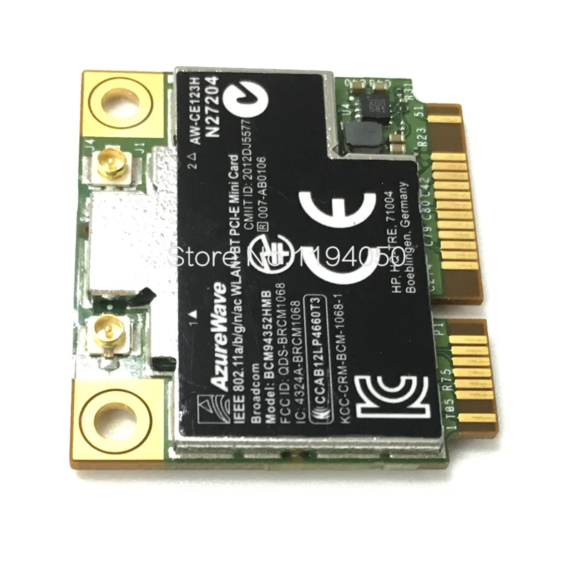 AzureWave Broadcom BCM94352HMB 802.11ac 867 Мбит/с Беспроводная AC WLAN + Bluetooth BT 4 0 полумини PCI E