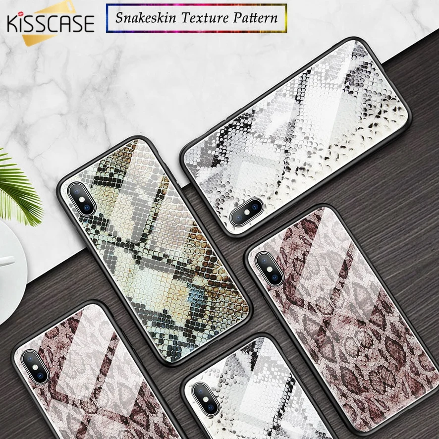 KISSCASE чехол из закаленного стекла для телефона iPhone X XS Max XR 6 7 8 Python Шаблон 6S Plus