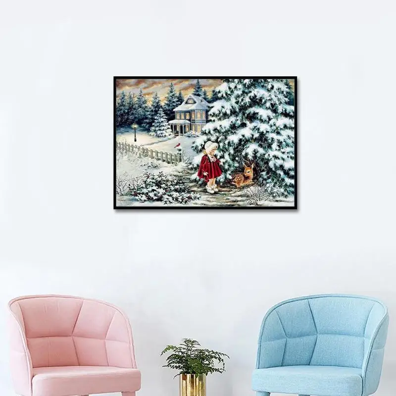 5D DIY полная дрель бриллиантовый рисунок Рождество Вышивка крестом мозаика | Дом и