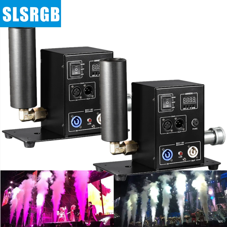 

SLSLITE 2XLOT Mini Size Nozzle Co2 Jet Cannon Basement Mounting Hole Stage CO2 Column Jet Machine DMX 2CH Party Cannon