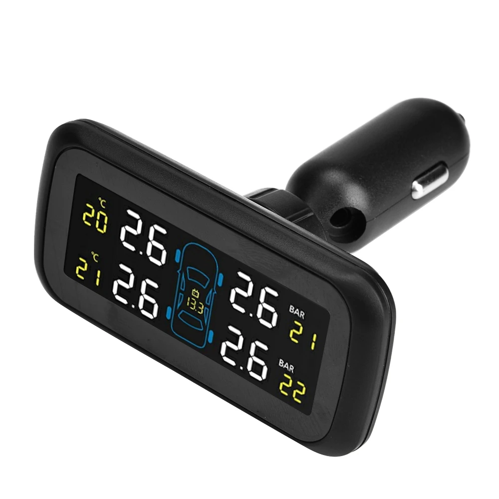 Автомобильный TPMS система контроля давления в шинах LCD прикуриватель USB зарядное