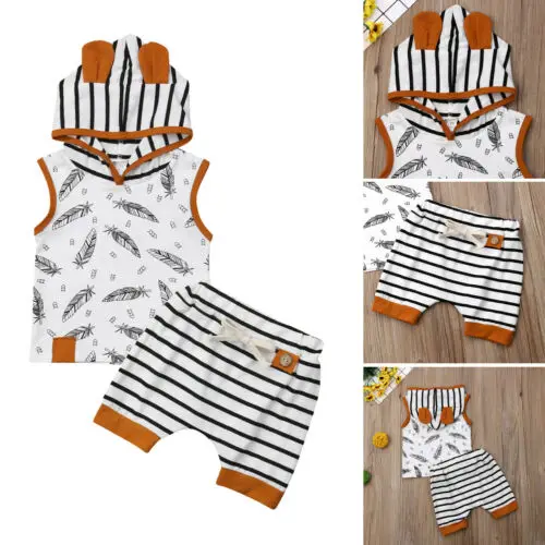 Комплект одежды Emmababy для маленьких мальчиков и девочек футболка без рукавов с