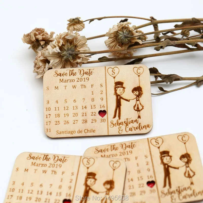 

Customized Wedding Save the Date Wood Favors, Wood Magnets, Engraved Wood Wedding Gifts for Guests Wedding Souvenirs Decoration