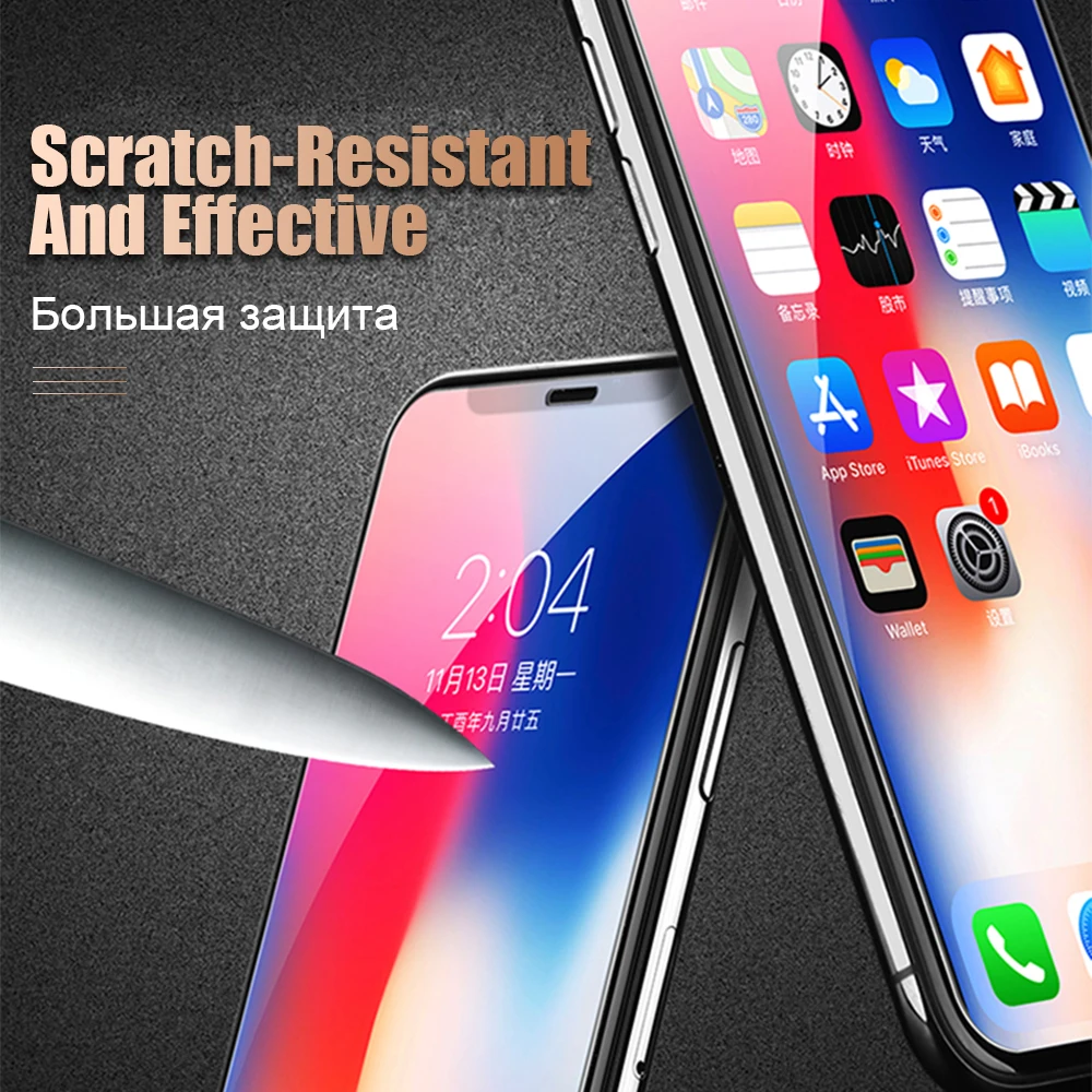 9H Защитное стекло для iPhone 6 7 5 S SE 6s 8 Защита экрана Xs Max Xr закаленное на X Plus |