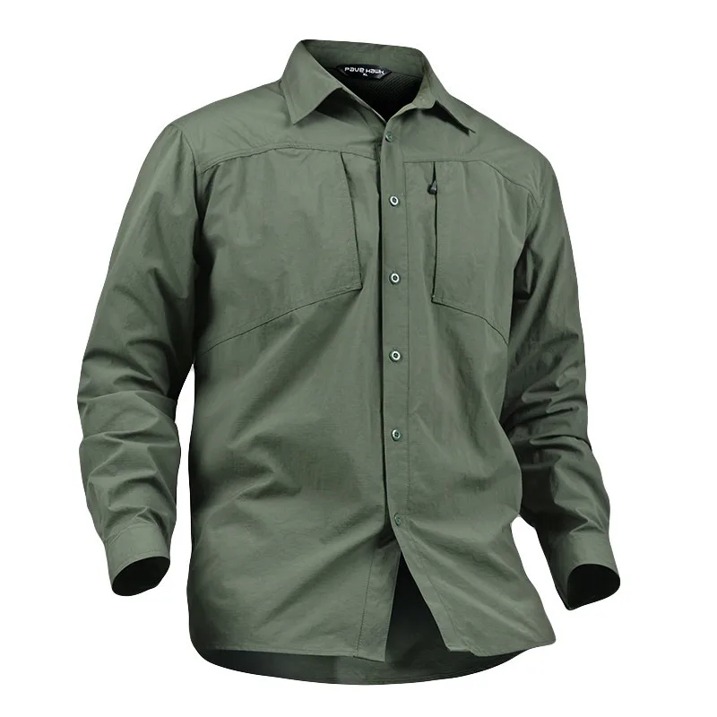 

Mens Tactical Quick Dry Military Shirt Outdoor Training Climbing Sport Hiking Camping Breathable Fast Drying Pocket Lapel Shirts