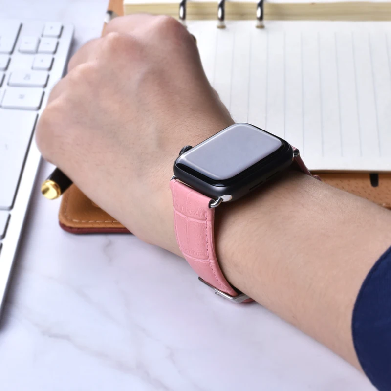 Ремешок Mling из натуральной кожи для Apple Watch Band 3 2 1 38 мм 42 сменный Браслет iWatch 4 40 44