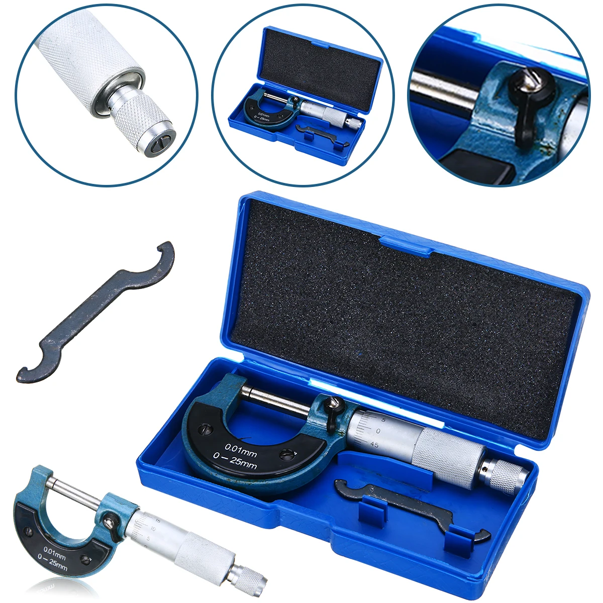 

Mayitr 0-25mm 0.01mm Outside Metric Micrometer Caliper Precision Gauge Vernier Caliper Tool with Metal Caliper Tool