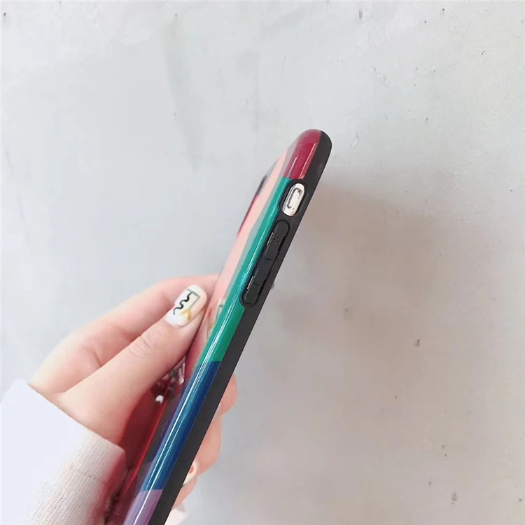Цветной Гладкий волнистый точечный чехол для iPhone XS XR Max X 8 7 6 6S Plus Мягкий IMD парный