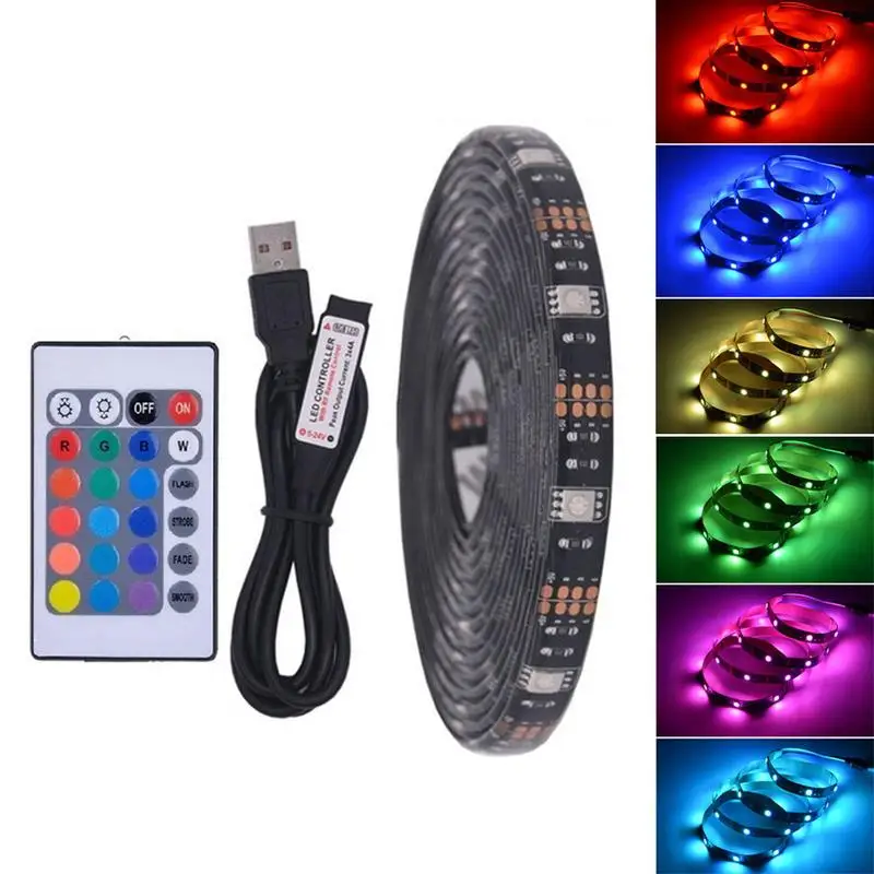 5 в постоянного тока USB Светодиодная лента 5050 RGB LED водонепроницаемый гибкий свет 50