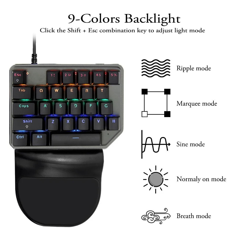 Механическая игровая клавиатура CHUYI с RGB подсветкой портативная мини для ПК PS4