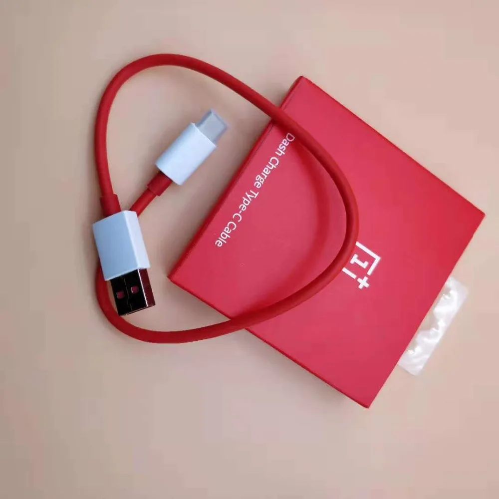 Оригинальный зарядный кабель ONEPLUS 6 T 35 см красная лапша Usb 3 1 Type C быстрая зарядка
