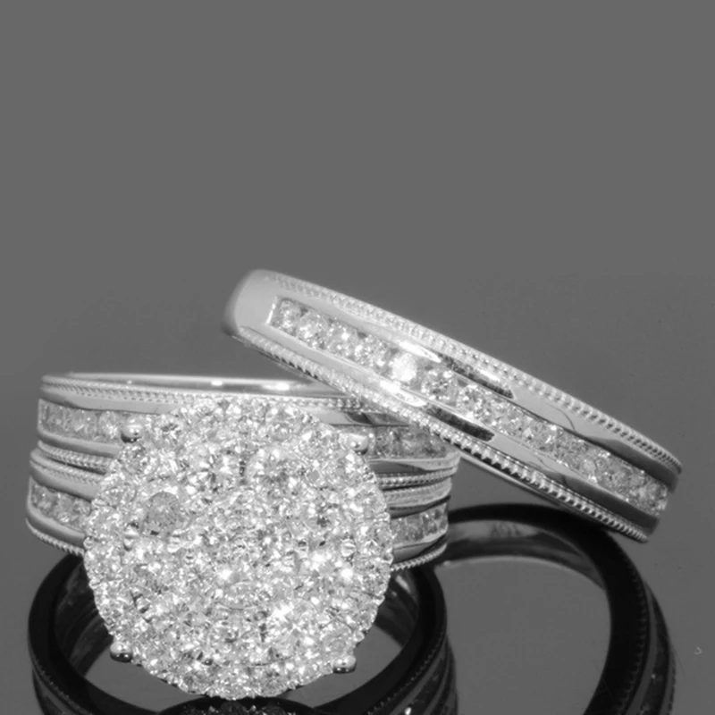 Couple Ring Jewelry Fashion Single Row Silver Vintage Party Wedding Engagement Finger Accessories Gift New 2019 D30 | Украшения и
