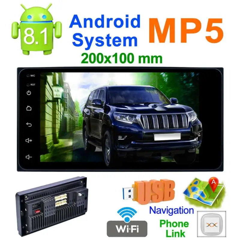 VODOOL 2 Din 7 &quotсенсорный экран четырехъядерный Android 8 1 автомобильный MP5 плеер GPS Navi FM