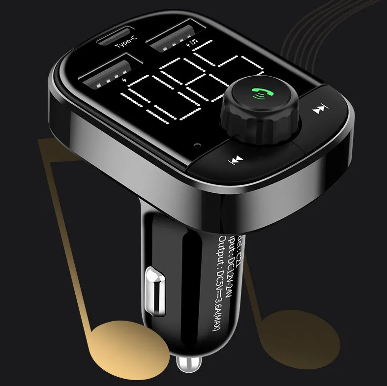 CARCHET Car MP3 Player Wireless Bluetooth FM Transmitter Modulator Kit Type-C Fast Charge Dual USB Charger | Автомобили и