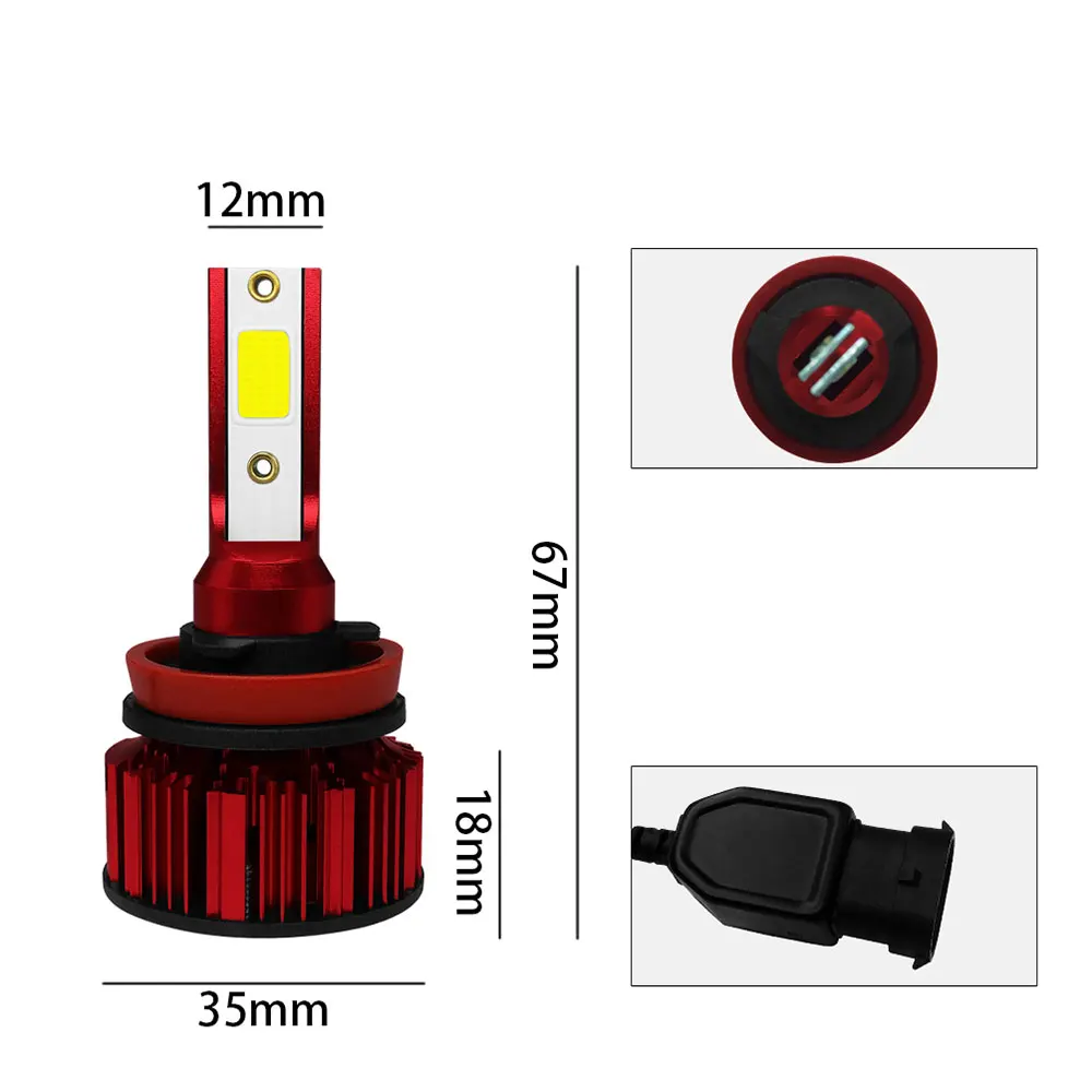 Автомобильные лампы H4 H7 9003 HB2 H11 LED H8 H9 6000K 3000LM фары 9 36V светодиодные|Передние LED-фары