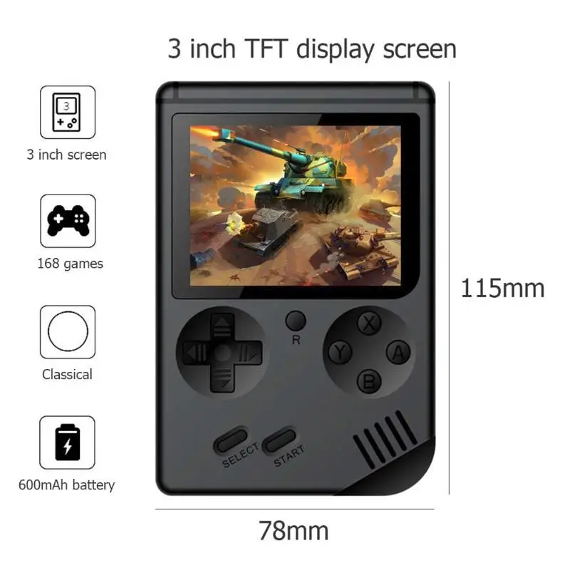RS-6A Video Game Console 8 Bit Retro Mini Player Built-in 168 Games | Электроника