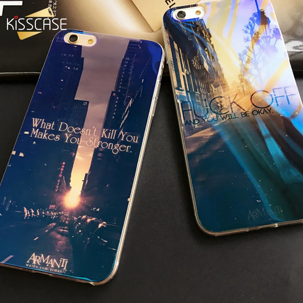 KISSCASE Cute Soft TPU Case For iPhone 5s 5 SE 6s 6 7 8 Blue Ray Patterned Back Cover Cases Plus Capa |