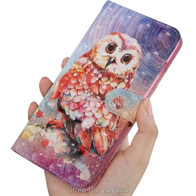 Кожаный чехол-кошелек с объемными рисунками цветов для Huawei Nova 3 3I Honor Play 7X 8X V10 10 9 LITE