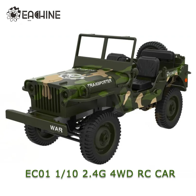 Предпродажа Eachine EC01 1/10 2 4G 4WD Rc автомобиль джедай транспортер камуфляж военный