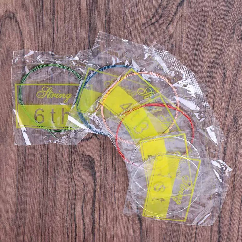 

1 Set 6Pcs Rainbow Colorful Guitar Strings Acoustic Guitar String Set Steel Phosphor Bronze Color Alloy Wound