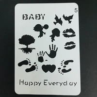 t shirt stencil for kids lip hand and foot prints babys growth album painting floor wall tile fabric wood rock drawing stencils