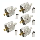 Коннектор JX 5 шт. PL259 UHF штекер обжимной коаксиальный соединитель Адаптер RF соединитель для кабеля RG58 RG142 LMR195 RG400 Быстрая доставка