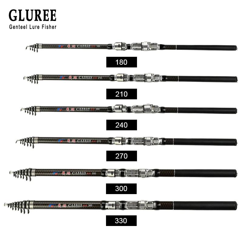 GLUREE 30T карбоновая спиннинговая телескопическая Рок Удочка 1 8/2 1/2 4/2 7/3 0/3 6 м MH
