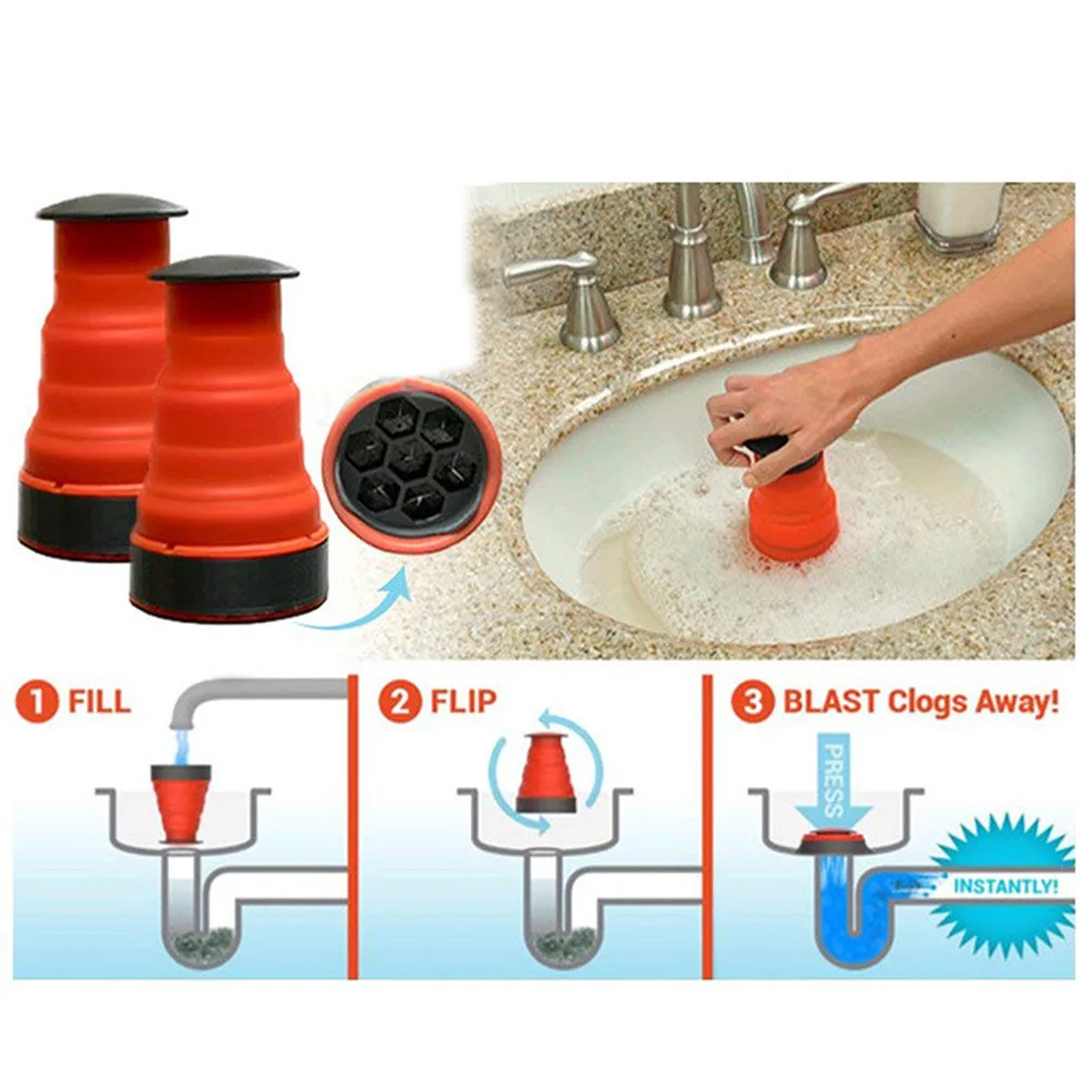 

NEW Manual Air Power Sink Drain Blaster Pump Sink Plunger Pipe Clog Remover Cleaning Tool Portable for Kitchen Bathroom Toilet