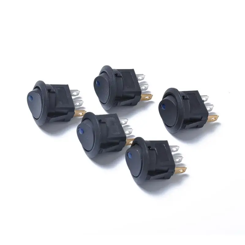 5 PCS Plastic Car Rocker Switches 12V 3 Pins On Off Controls (Green Light) | Автомобили и мотоциклы
